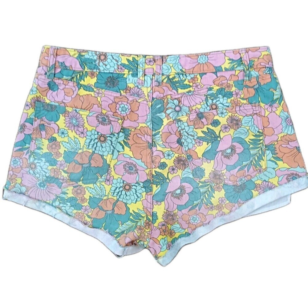 Wild Fable Floral Cheeky Shorts Size 14 High Rise Floral Print 100% Cotton Boho